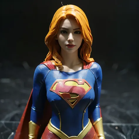 Supergirl、1/6th scale adult figure、sfw、(((Giant octopus figurine)))、((巨大タコがSupergirlの手足を捕らえる))((手足の動きを封じられるSupergirl))、