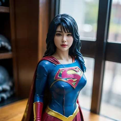 Supergirl、1/6th scale adult figure、sfw、(((Giant octopus figurine)))、((巨大タコがSupergirlの手足を捕らえる))((手足の動きを封じられるSupergirl))、