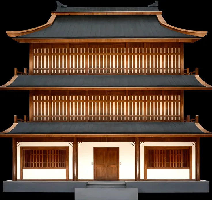 a large pagoda building with a black roof and a brown door, japanese house, an extremely detailed building, zen temple background, temple background, european japanese buildings, a temple, japanese temple, background depicting a temple, digital painting of...