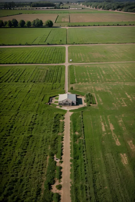 Many Muslims are praying Eid prayers in a field empty of water around. Show drone view