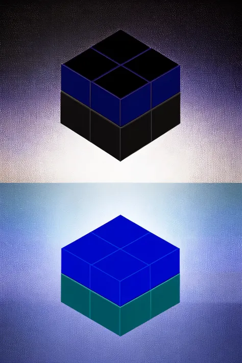 ((Best Quality)), ((Masterpiece)), (detailed), a logo for a minecraft server with the colors blue purple and black