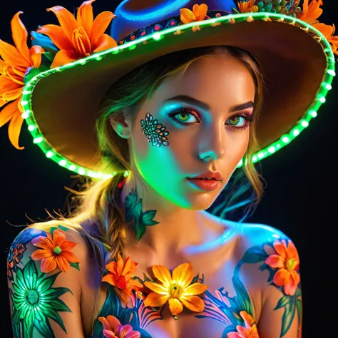 ((portrait of a girl in the ultraviolet backlighting on her:1.24)), (1girl: 1.3, 22 years), ((perfect hands:1.2)), ((perfect female body:1.4)), cute girl, ((ultra fluorescent colourful and extremely intricately detailed photo ultra-realistic art Wonderful,...