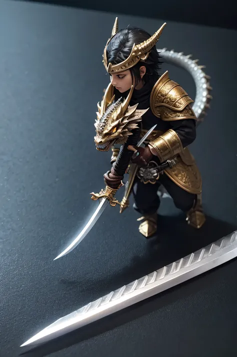 miniature sword and dragon