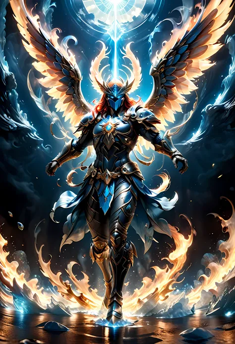 16k, ultra detailed, masterpiece, best quality, (extremely detailed), arafed, dnd art, panoramic view, full body, aasimar, female, (Masterpieceת intense details:1.3), female, sorceress, casting flaming spell(Masterpieceת intense details:1.3) large angelic ...