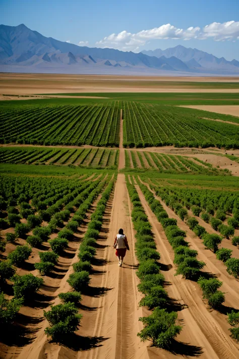 Tuhaki descends to the wasteland accompanied by Sula, the goddess of the winds, y Striated, the god of plants. 
