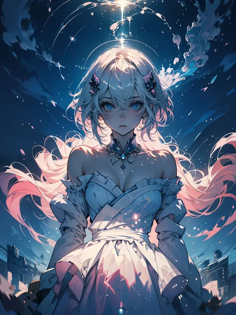 perfectly structured, (water colour), Digital illustration, anime styling, the mysterious princess of darkness, highy detailed, volumetric lighting, kawaii pastel colors, dynamic composition, clear and sharp image, (dainty, sublime:1.2), beautiful beyond w...