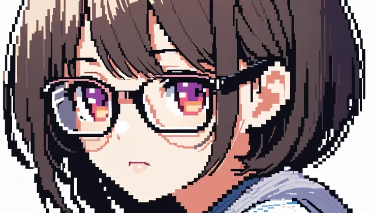 Chibikawa、beautiful girl、Glasses、8bit