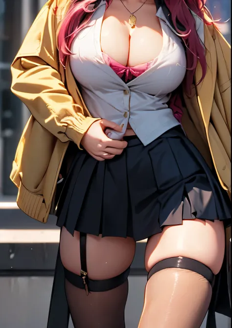 (masterpiece:1.5), (big breasts), 1 girl, young woman, (Beautiful Girl:1.5), (extremely detailed and delicate anime face and eyes:1.5), whole body, (natural light, HDR, extremely details CG:1.3), (dynamic posture:1.3), {correct body anatomy}, (wide hips:1....