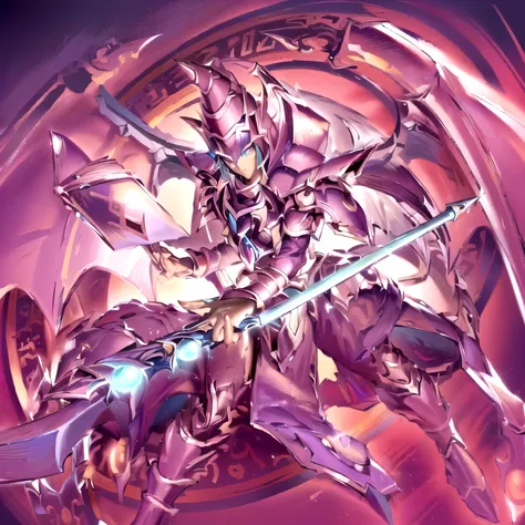 a closeup of a cartoon character with a sword and a clock, yugioh art style, estilo yugioh, mystical anubis valkyrie, yugioh artwork, draconic looking armor, darius puia, beautiful biomechanical djinn, golden paladin, male djinn male demon hybrid, knights ...