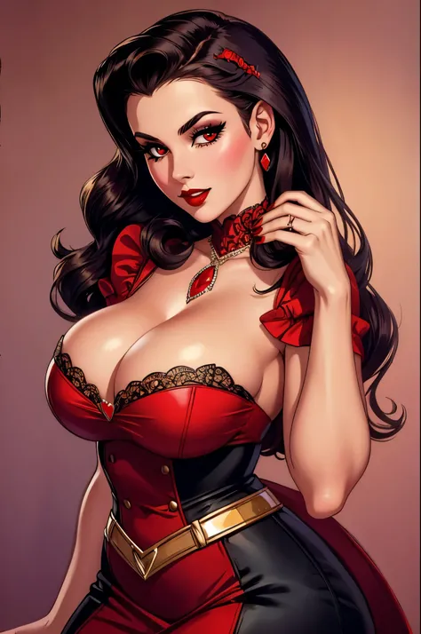 gorgeous woman, vintage pin up, vampire