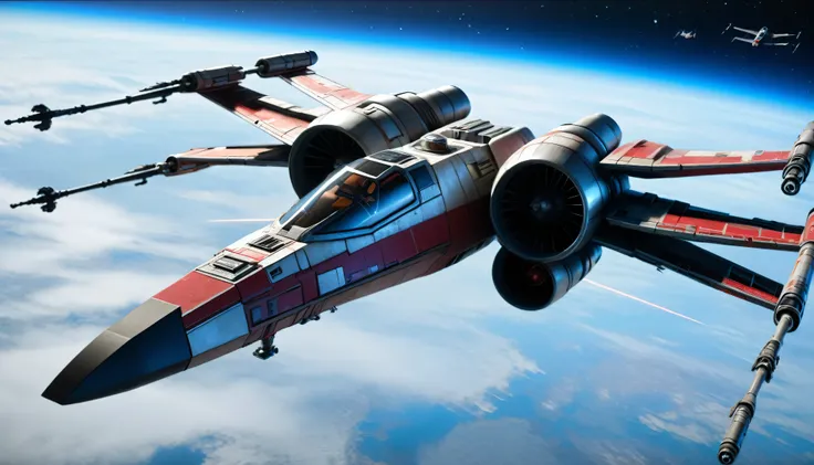 a Star War´s X Wing  ,intrinsic details,masterpiece,hyper realistic, hd, 8k