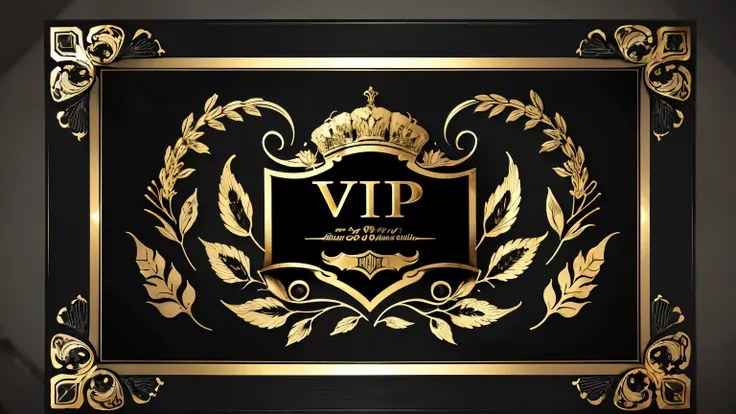 create an image for VIP office board, containing leaves and flowers in watermark at the bottom, High definition, background in dark gray and black colors. drawings must be in shades of gold, black and dark gray. beautiful ultra HD image, vector style, with...