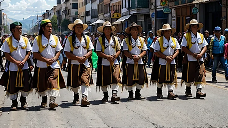 Bolivian indigenous people in marches 