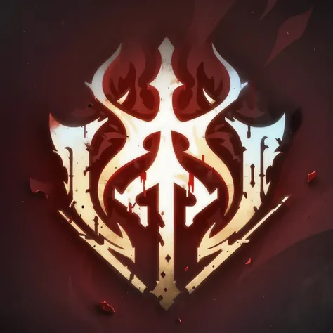 A logo with boiling blood, too simple for a blood faction in an RPG world, blood emblem, only red color, frantic, anger, chic, Symmetrical, posh, high qualiy, Blood streaming, work of art, cinematographic