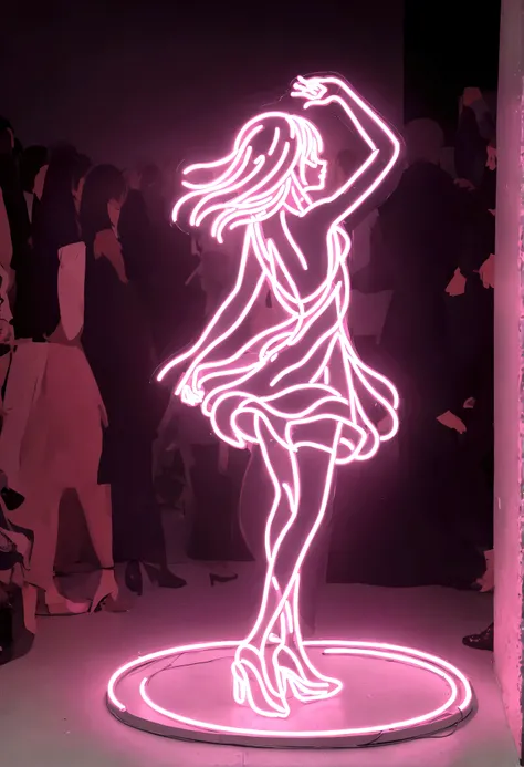 Dancing girl neon sign