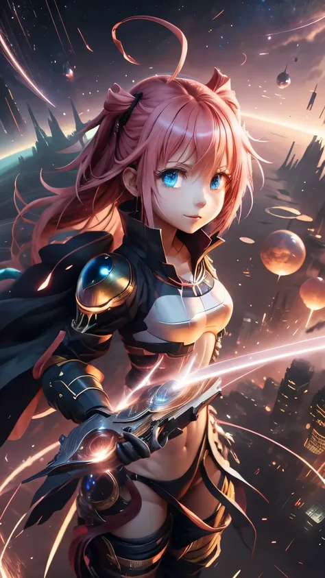 tensei shitara slime datta ken, milim nava, anime girl standing in front of a city, epic anime artwork, posuka demizu, anime fan...