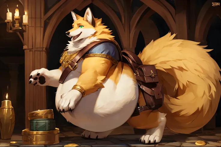 4k ultra quality, 4k full body view,ultra high detailed body,singo person,feral fox, detailed body, white belly fur,big belly, ((round belly)), enormous belly, enormous body, bulge,by mystikfox61, by glitter trap boy, by bebebebebe,by morethreedee, by seib...