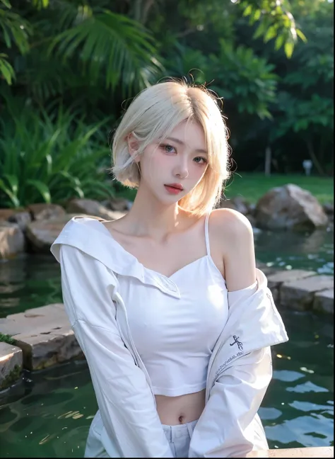 Beautiful woman with perfect figure:1.4，Swimming background，Desert Background，Ultra-high resolution，Seductive laughter，wear glasses，（lifelike：1.4），Layered Hairstyle，White皮肤，Super short pleated skirt，whole body，Very delicate face and skin texture，Double eye...