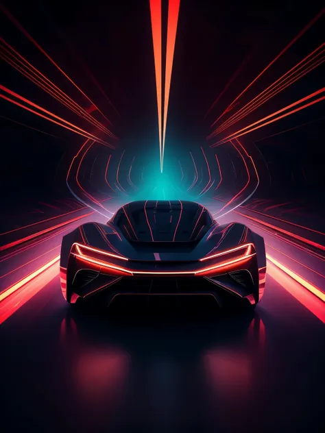 car,neon light,glowing,energy,side,