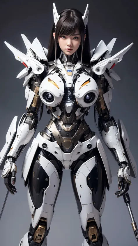 Textured skin, Super Detail, high details, High quality, Best Quality, hight resolution, 1080p, hard disk, Beautiful,(Super Heroine),(Mecha Queen),Oppai Missile,beautiful cyborg woman,Mecha Cyborg Girl,Battle Mode,Girl with a Mecha Body,She wears a battle ...