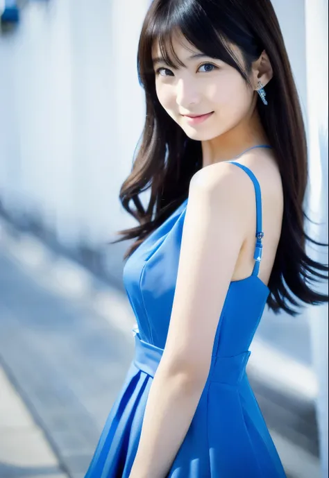 arafed asian woman in a blue dress posing for a picture, young pretty gravure idol, young gravure idol, realistic young gravure idol, young sensual gravure idol, mayuri shiina, Yoshitomo Nara, ai yazawa, kimi takemura, young skinny gravure idol, shiori tes...