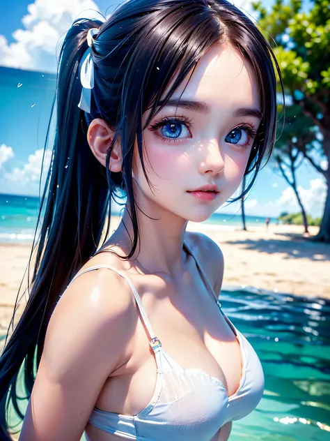 One Girl，(1人のとてもcute女の子:1.3)，masterpiece，Highest quality，High resolution，Photorealistic，RAW Photos，Ray Tracing，beautiful girl，(15 years old:1.3)，cute，Big eyes，(detailed pupils:1.2)，(The face is facing straight ahead:1.3)，Body facing forward，Beautiful nose，...