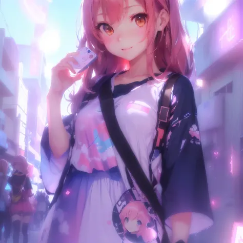 携帯電話を持つ白髪と白いシャツを持つAnime Girls, Anime Style 4 k, 若いAnime Girls, Anime Style. 8K, Gwaiz, Cute girl anime visuals, artwork in the style of Gwaiz, Anime Girls, かわいいAnime Girls, Best anime 4k konachan wallpaper, Cute anime waifu in a nice dress　Dreamcast illust...