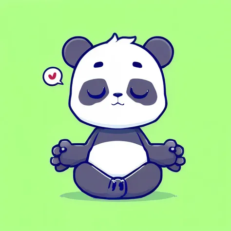 a close up of a panda bear sitting on the ground with a thought bubble above it, cute panda, a cute giant panda, panda, panda panda panda, very cute robot zen, cute cartoon character, meditating pose, cute digital art, cute cartoon, cute detailed digital a...