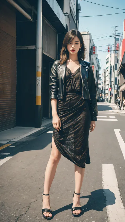 Tokyo、Street、Fashion Snap、real、snapshot、Stylish、Fashion Model、Mode Fashion、In front of the building wall、(best quality,4K,8K,highres,masterpiece:1.2),ultra-detailed,(realistic,photorealistic,photo-realistic:1.37),HDR,studio lighting,sharp focus,