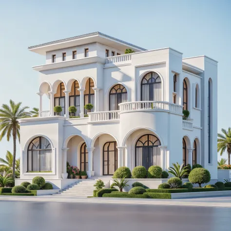 PLATEFORME KTHOUSE, Beaucoup de belles fleurs rouges le long de la route:1.3, romantique, 1 maison de style néoclassique, La maison de ville est faite de murs blancs, belle lumière, journée de beauté, ensoleillé, Beaucoup de bougainvilliers rouges le long ...