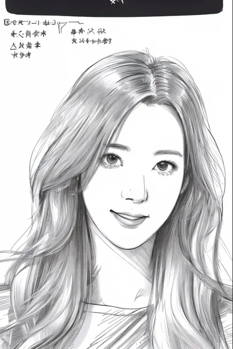 beautiful, alone, 最high quality, High resolution,masterpiece, high quality, One girl, sketch, drawing, pencil speed drawing works, ((user manual, sketch:1.5)), smile,