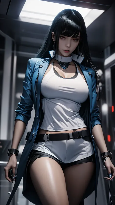 prepare to be amazed by this unique 3d rendering of a female character, with a futuristic aesthetic that will transport you to a...