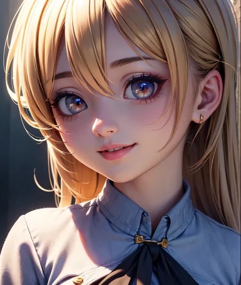 Young and cheerful girl, smiling, morning landscape, beautifully detailed eyes, beautifully detailed lips, highly detailed eyes and face, long eyelashes, blonde hair, smiling, (Highest Quality, 4k, 8k, High Resolution, Masterpiece: 1.2), Ultra Detailed, (R...