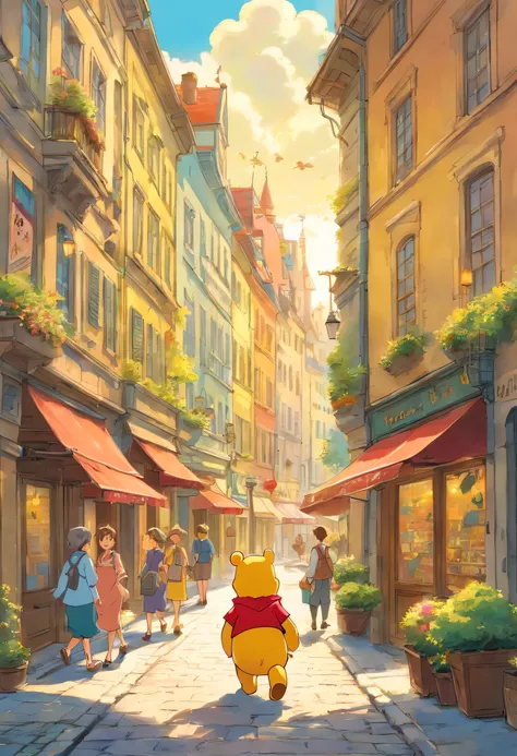  (Winne the pooh) walking through Vienna scene