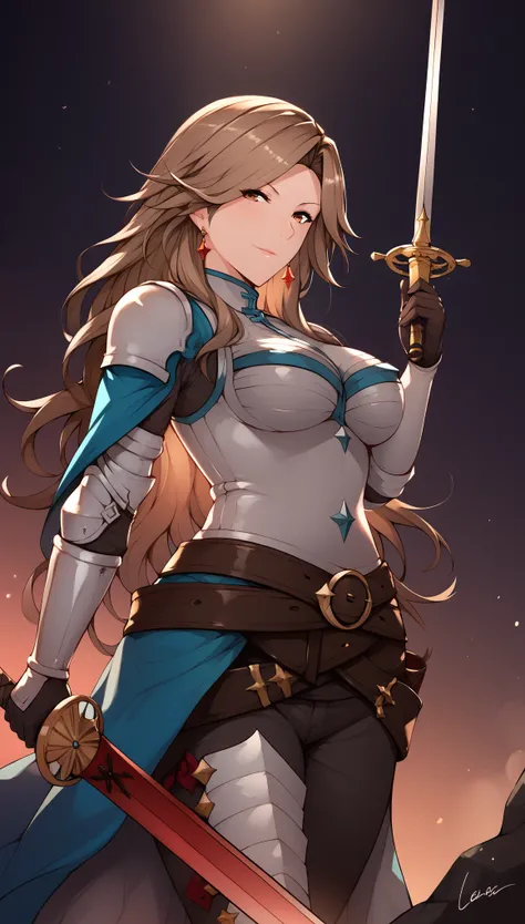 score_9, score_8_up, score_7_up, score_6_up, uncensored, katalina (granblue fantasy), brown hair, forehead, parted bangs, long hair, wavy hair, brown eyes, adult, mature, naughty face,  BREAK (masterpiece:1.2), best quality, high resolution, unity 8k wallp...