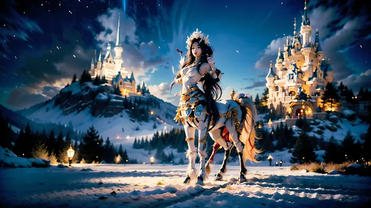 In the beautiful illustration of this super-grand scene,The ultra-long-distance lens shows us(More than eight distinctive and beautiful female centaurs,Half Man, half horse,Half Man, half horse,Princess:2.7),Their Personality、Distinctive and vivid features...