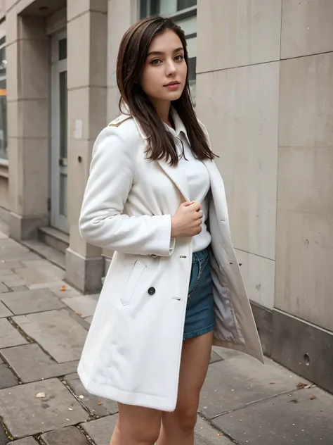 Girl White with Overcoat