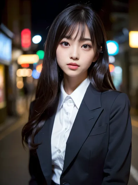 (Best-quality, Masterpiece, Ultra-High-Resolution, (Photorealistic:1.7), Raw Photo, depth of field, professional lighting, perfect anatomy, extremely details), 1girl, 15-years-old, the most famous Japanese idol, (extremely cute face like the most popular J...