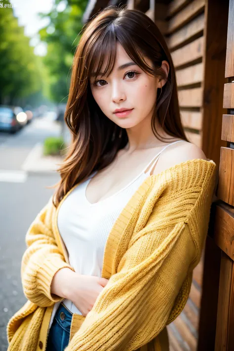 8K, Highest quality, masterpiece, Realistic, Realistic, Super detailed, Natural light, Highly detailed face and skin, Fine grain, Highly detailed face and skinの中間ショット, Beautiful woman staring at camera, Sexy pose, Beautiful Face, Realistic Face, Detailed f...