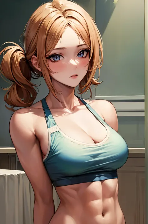 ((Highest quality, 8K, masterpiece :1.3)), One girl, Beautiful woman with slim abdominal muscles :1.3, (Random Hairstyles, chest :1.2), Oversized tank top :1.2, Highly detailed face, Fine grain, double eyelid