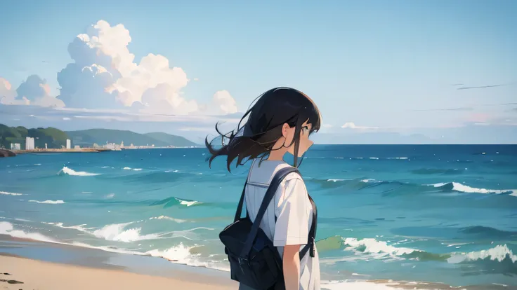 Girl looking at the sea