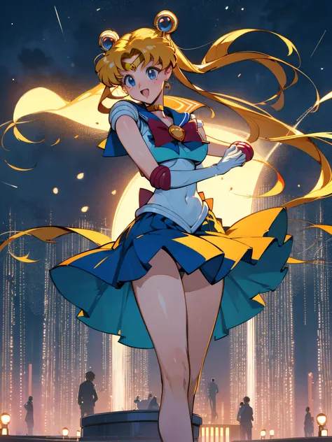 (high quality, 32k anime ultra hd, 1980s /(style/), retro art style, highly detailed, perfect anatomy), ((sailor moon, tsukino u...