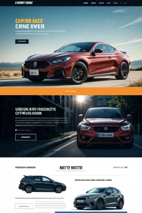 Create a hero banner image for a used car marketplace website. The design should be clean, modern, and visually appealing, incorporating the following elements and colors: Primary - #406836, Secondary - #54634D, Primary Container - #C0EFB0, and Secondary C...