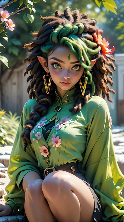 cute  elf,(((little ,tiny little body,little))),(((6 years old))),((anime elf  with extremely cute and beautiful green hair)), (((elf))), (((elf ears))),

(((flat chest))),((((green hair:1.35,messy green hair,braided green hair, (dreadlocks green hair:1.5)...