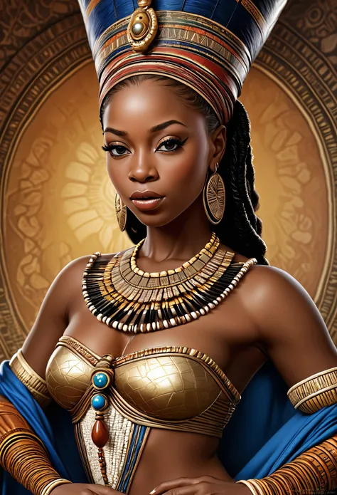 a highly detailed, realistic representation of queen nzinga, thick figure, attractive, gorgeous, beautiful, queen, african warri...