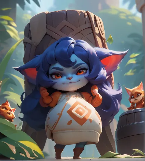 score_9, score_8_up, score_7_up, score_6_up, score_5_up, score_4_up, orange red yordle female, a dubious little creature getting...