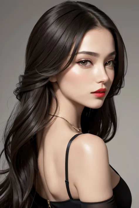 Long hair woman, smooth ass, and black in color; normally well-groomed and shiny, falling gently over the shoulders Face: Oval, with slightly pronounced cheekbones, delicate and well-defined chin.
eyeballs: grandes e expressivos, dark brown in color; long ...