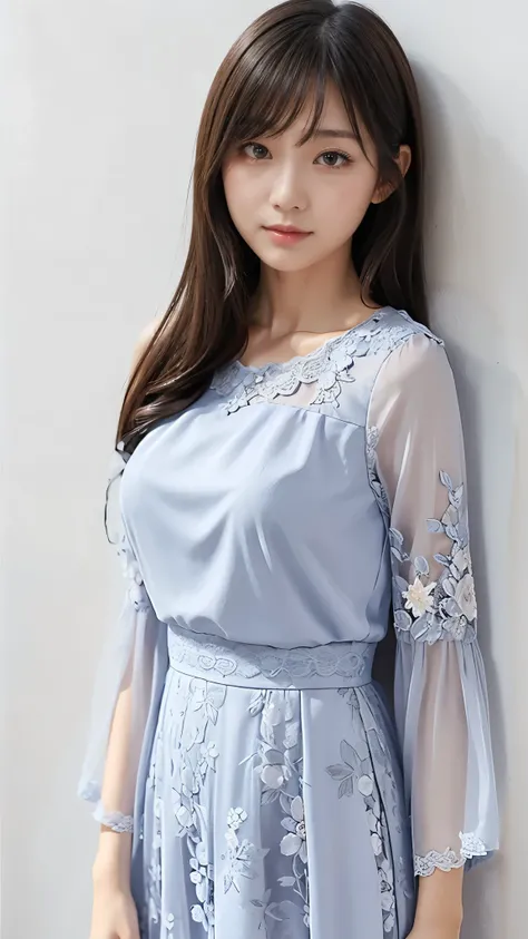 Floral lace 、Pleats 、Long dress 、black、 Navy、 Blue gray 、formal、 Party、 Comfortable、 Big size 、Lace sleeves 、Three-quarter sleeves、 With sleeves 、black 、navy blue 、A-line 、chiffon