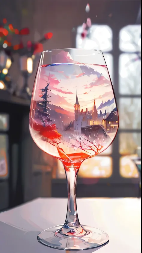 cocktailworld, colorful, no humans, scenery, secret castle treasure inside, forest, depth of field , ((blurry background)),
masterpiece, best quality, ultra detail, concept art, realistic, delicious, wine glass