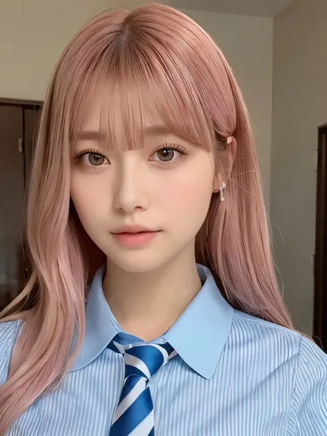 (Tabletop:1.4, Photorealistic:1.4, 8K), Highest quality, masterpiece, Ultra-high resolution, Perfect dynamic composition, Big Face、Round face、((Pink Hair, Long Hair, Curly Hair))、Highly detailed skin and facial textures:1.3, Limb details, 1 Girl, Cute sexy...